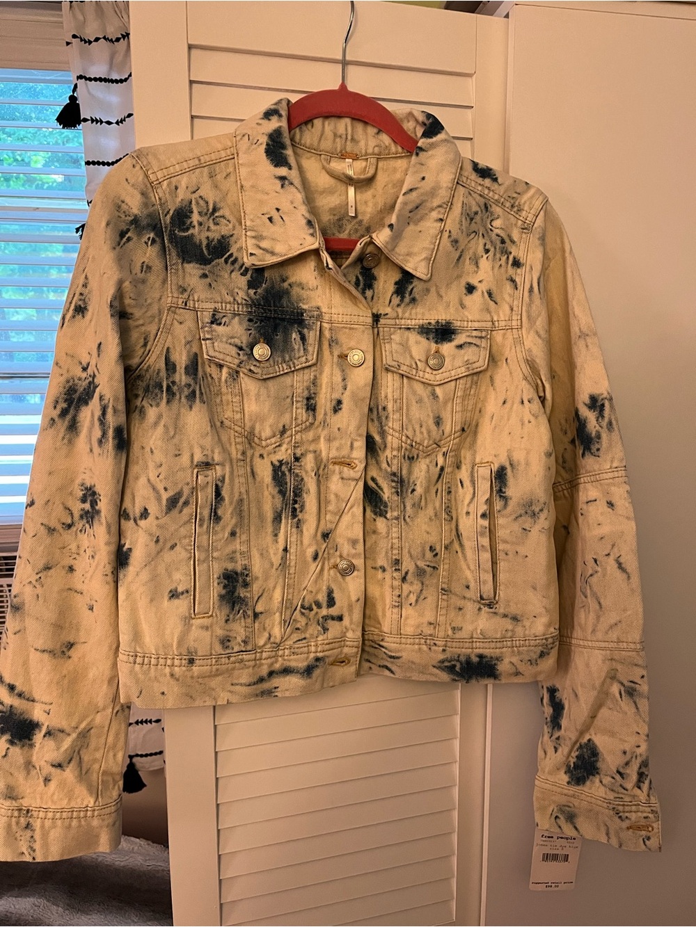 Free People Jones Tie-Dye Wash Blue Size S